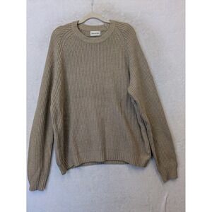 Industry Womens Beige Chunky Shaker Stitch Raglan Sleeve Pullover Sweater L